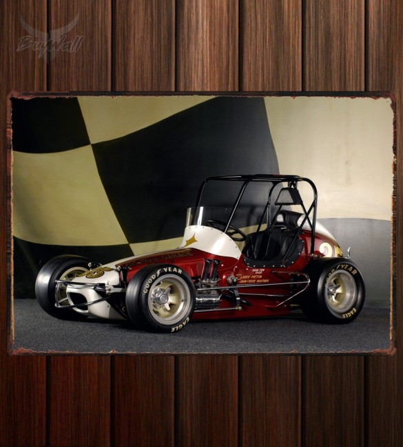 Металлическая табличка Edmunds Midget Race Car Металлическая табличка Edmunds Midget Race Car